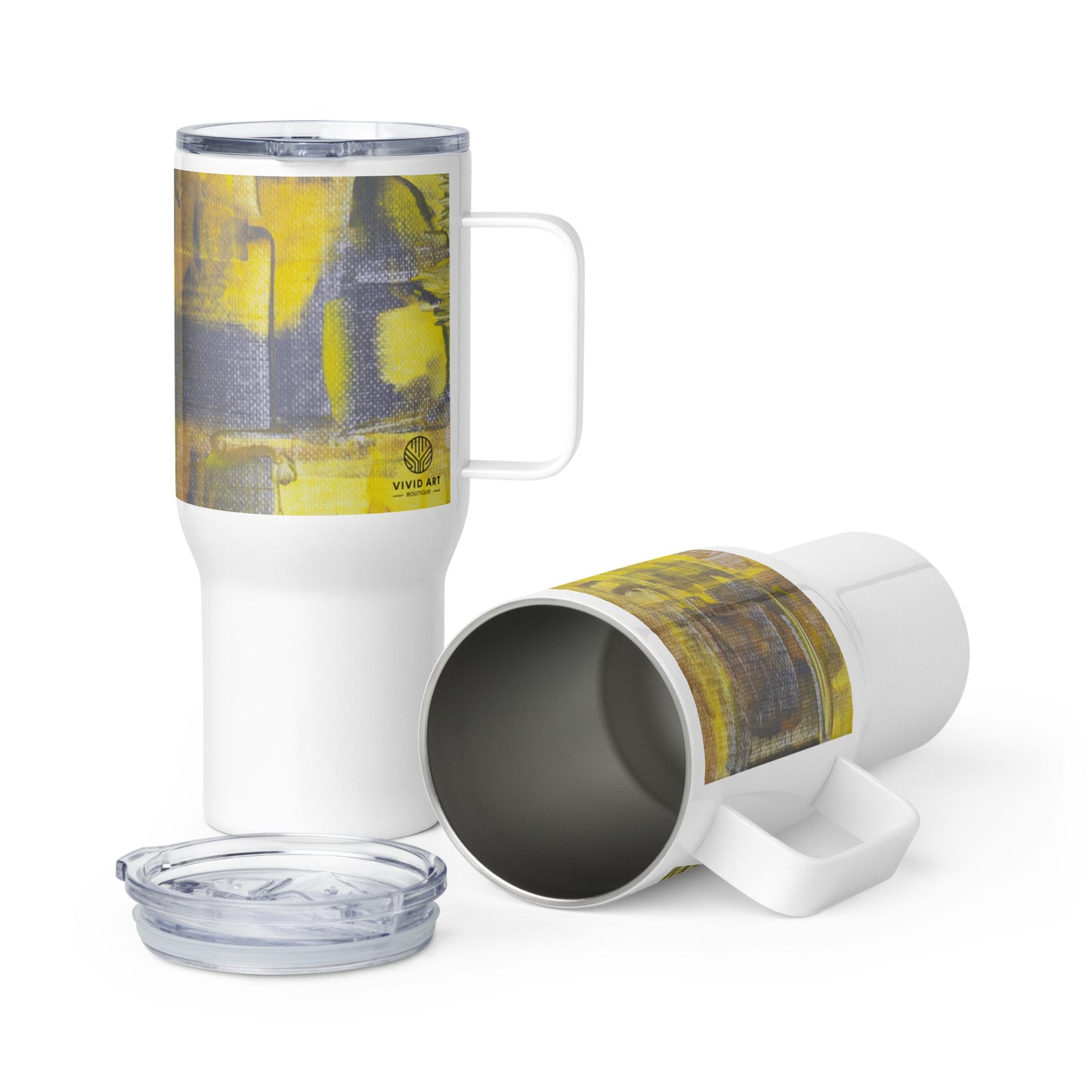 Travel mug with a handle