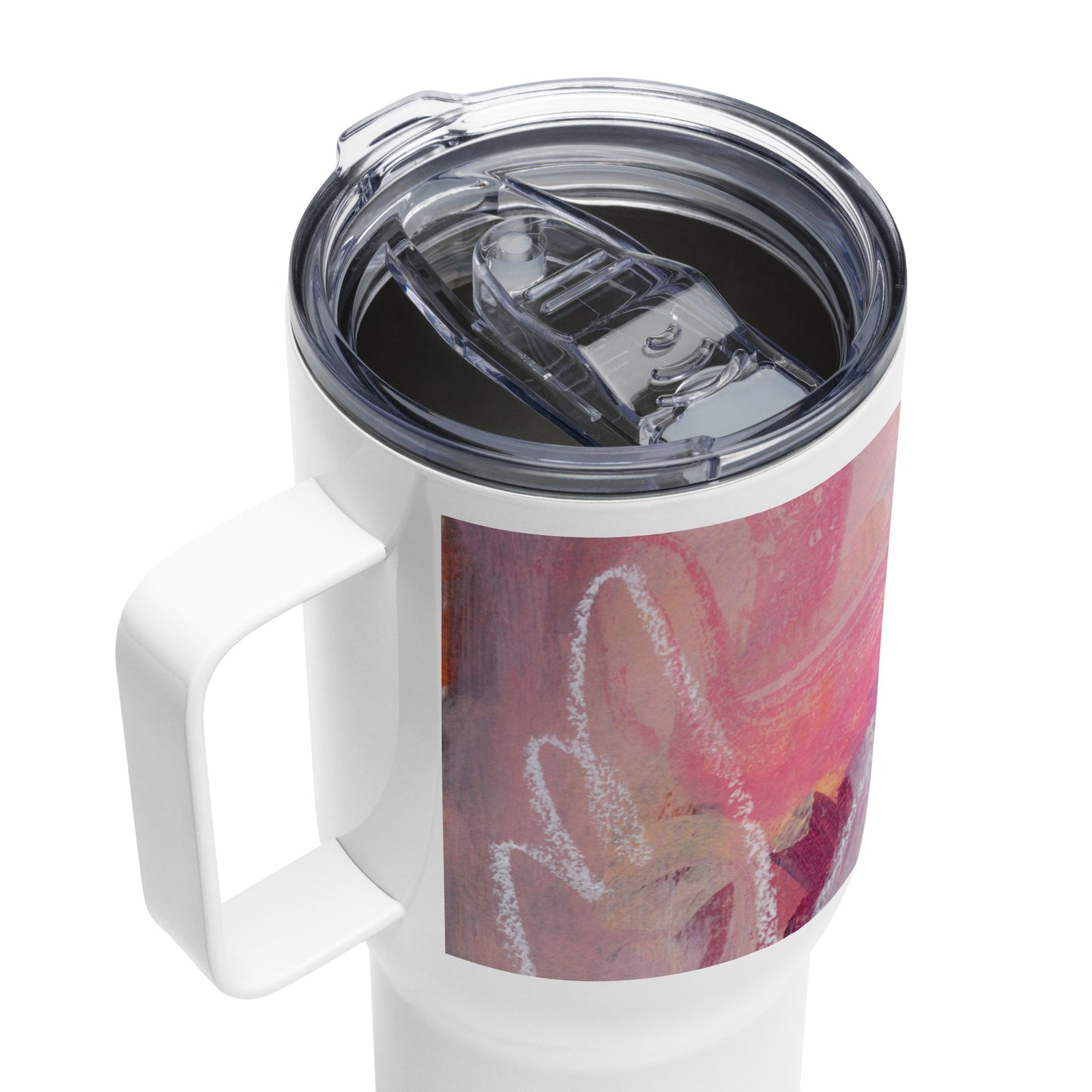 Travel mug with a handle