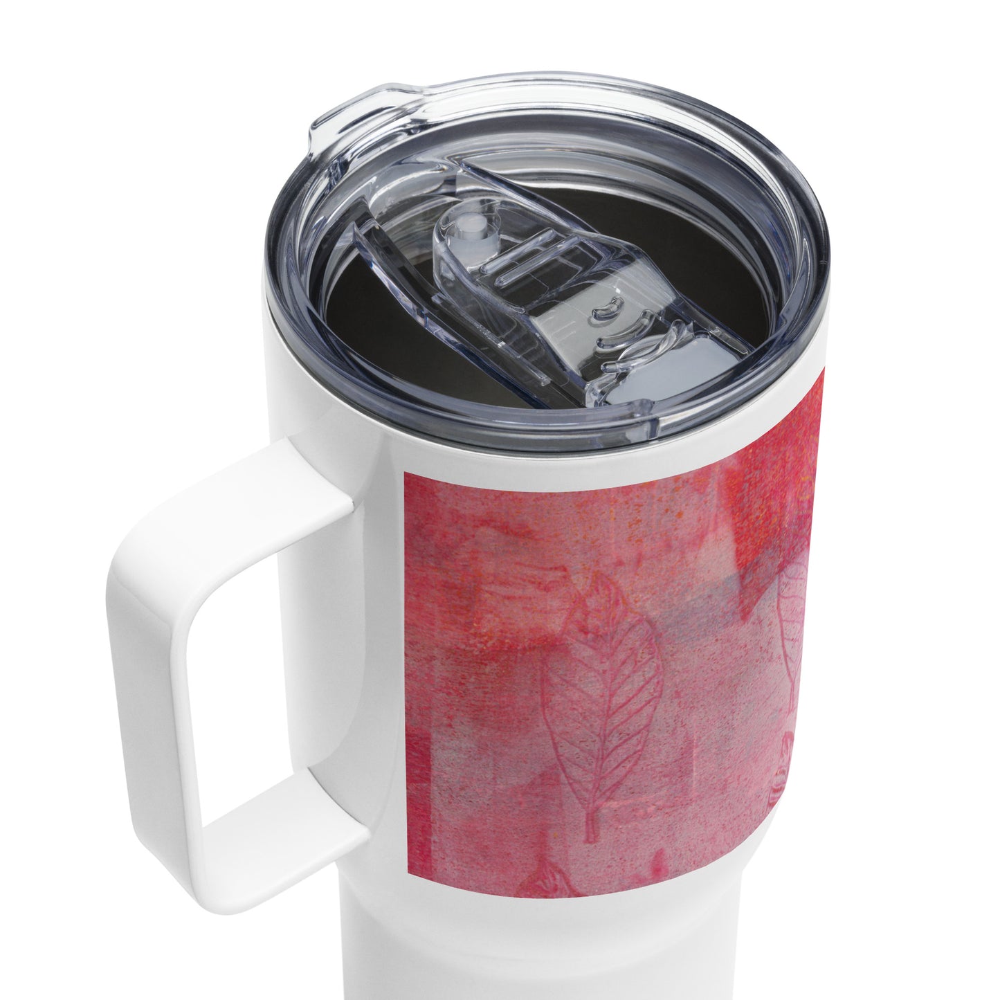 Travel mug with a handle