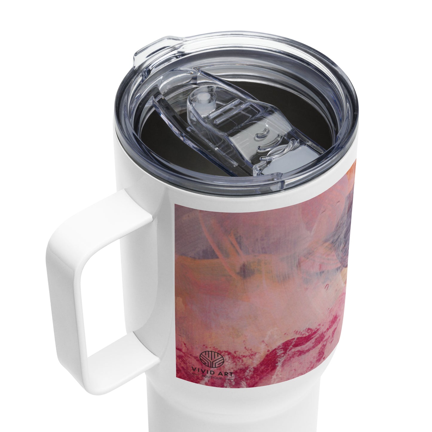 Travel mug with a handle