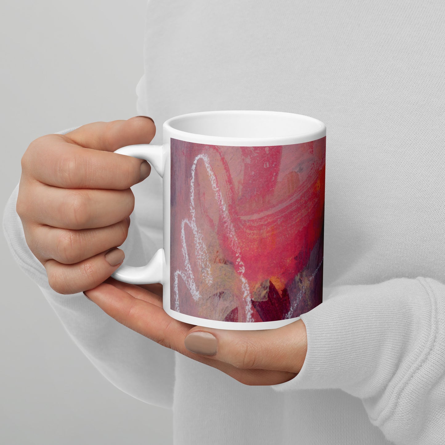 White glossy mug