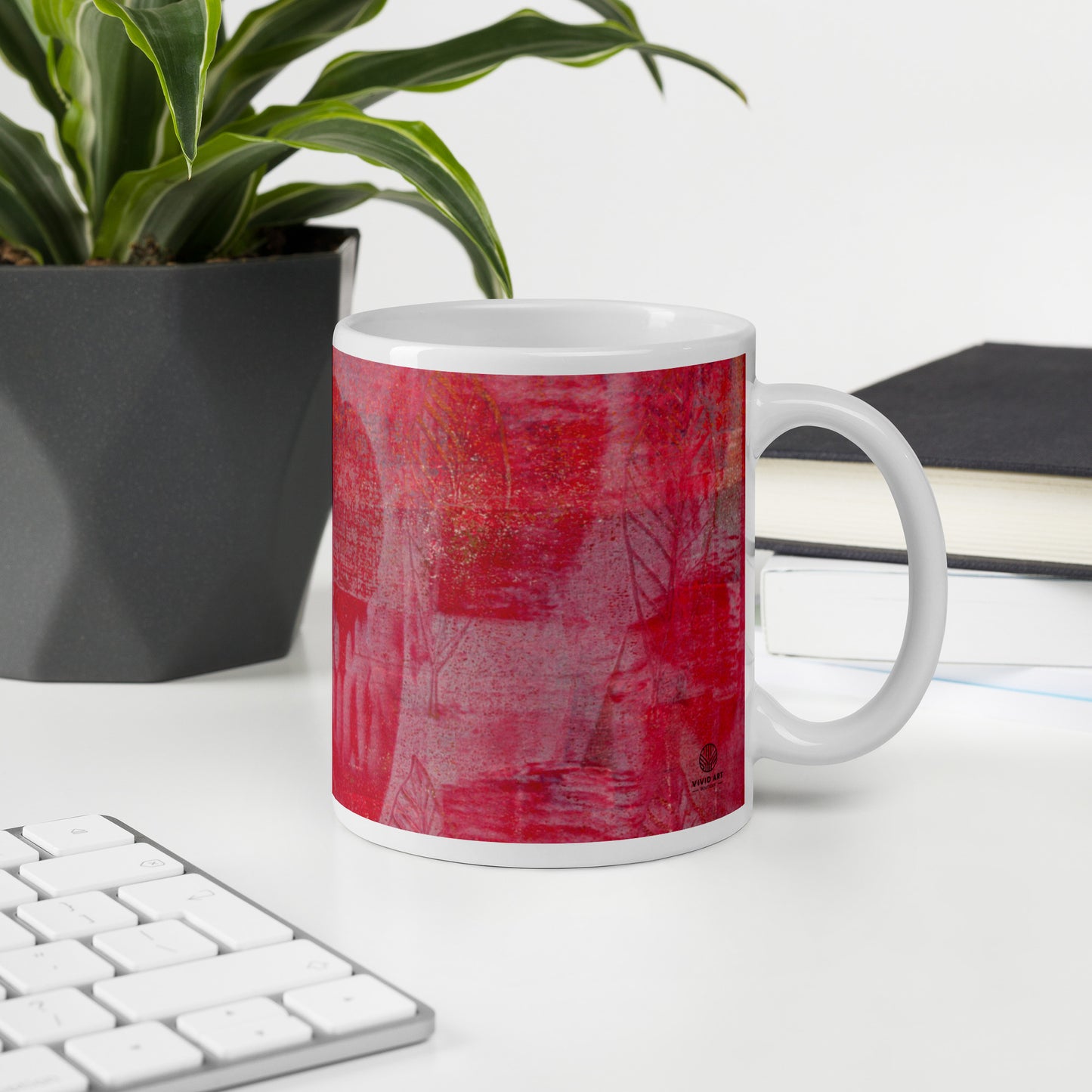 Pink Leaves Mug