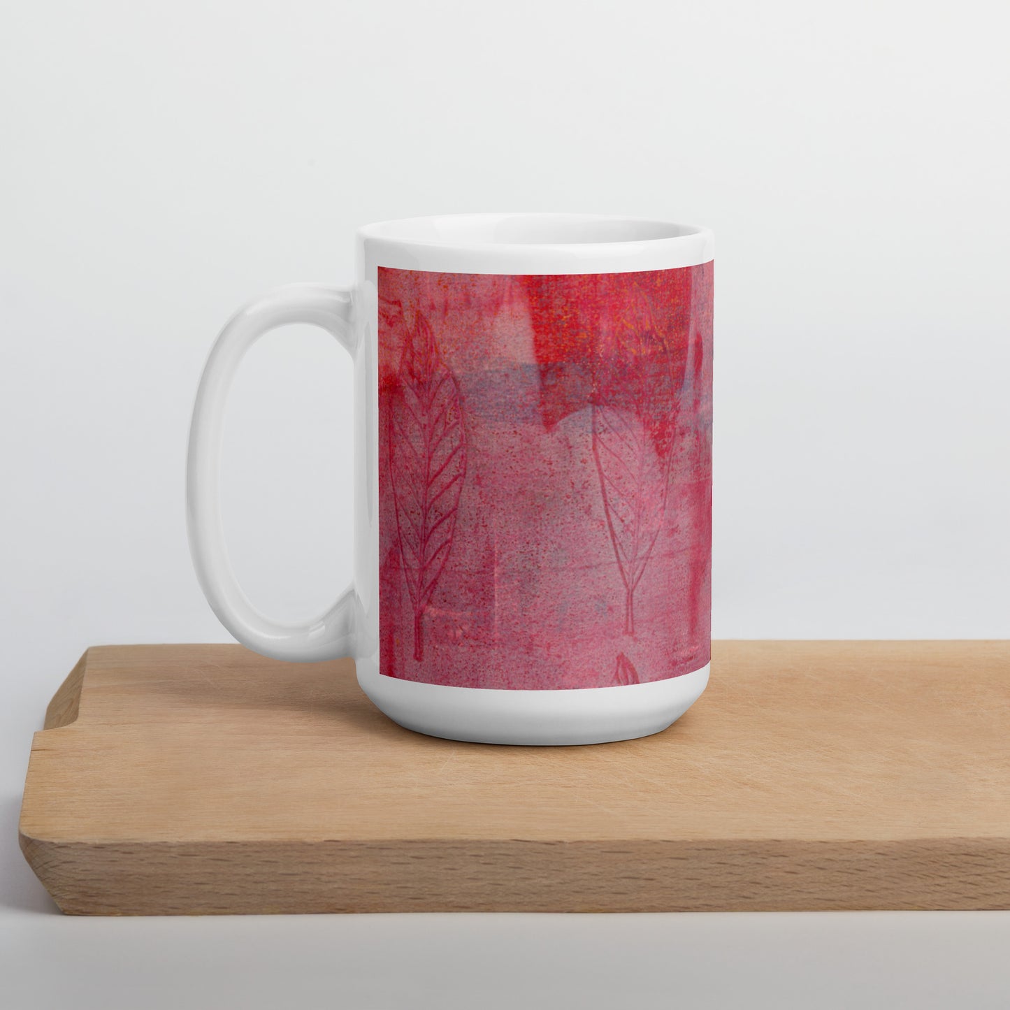 Pink Leaves Mug