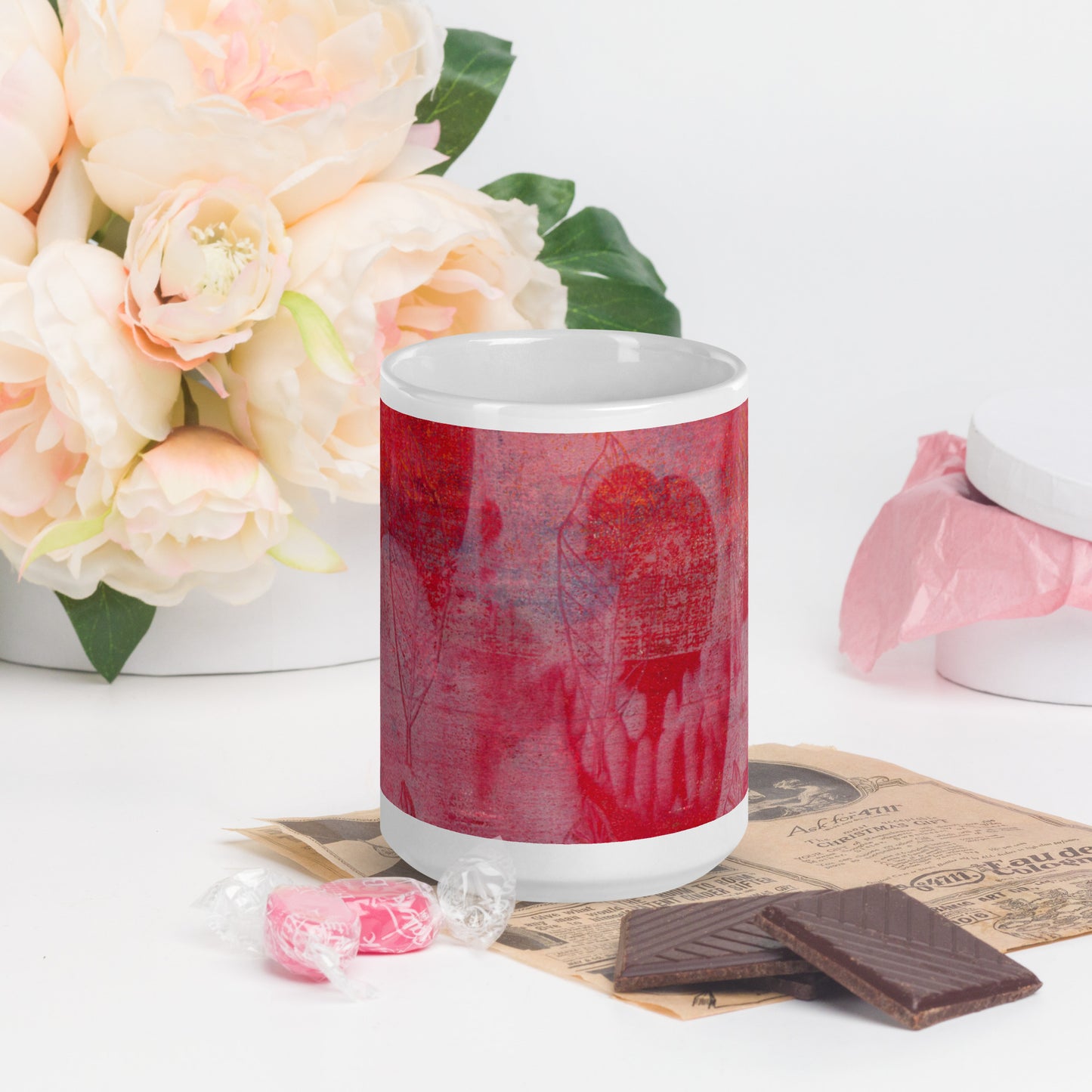 Pink Leaves Mug