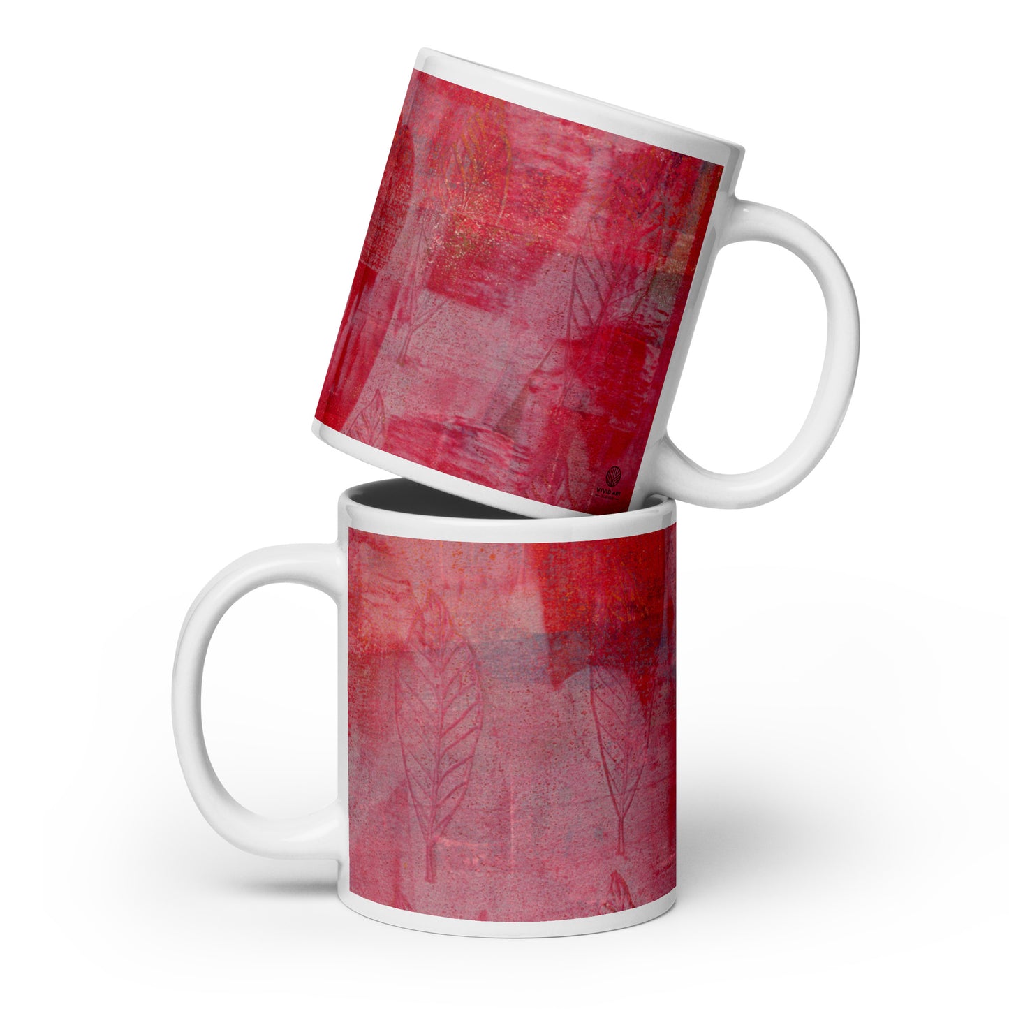 Pink Leaves Mug